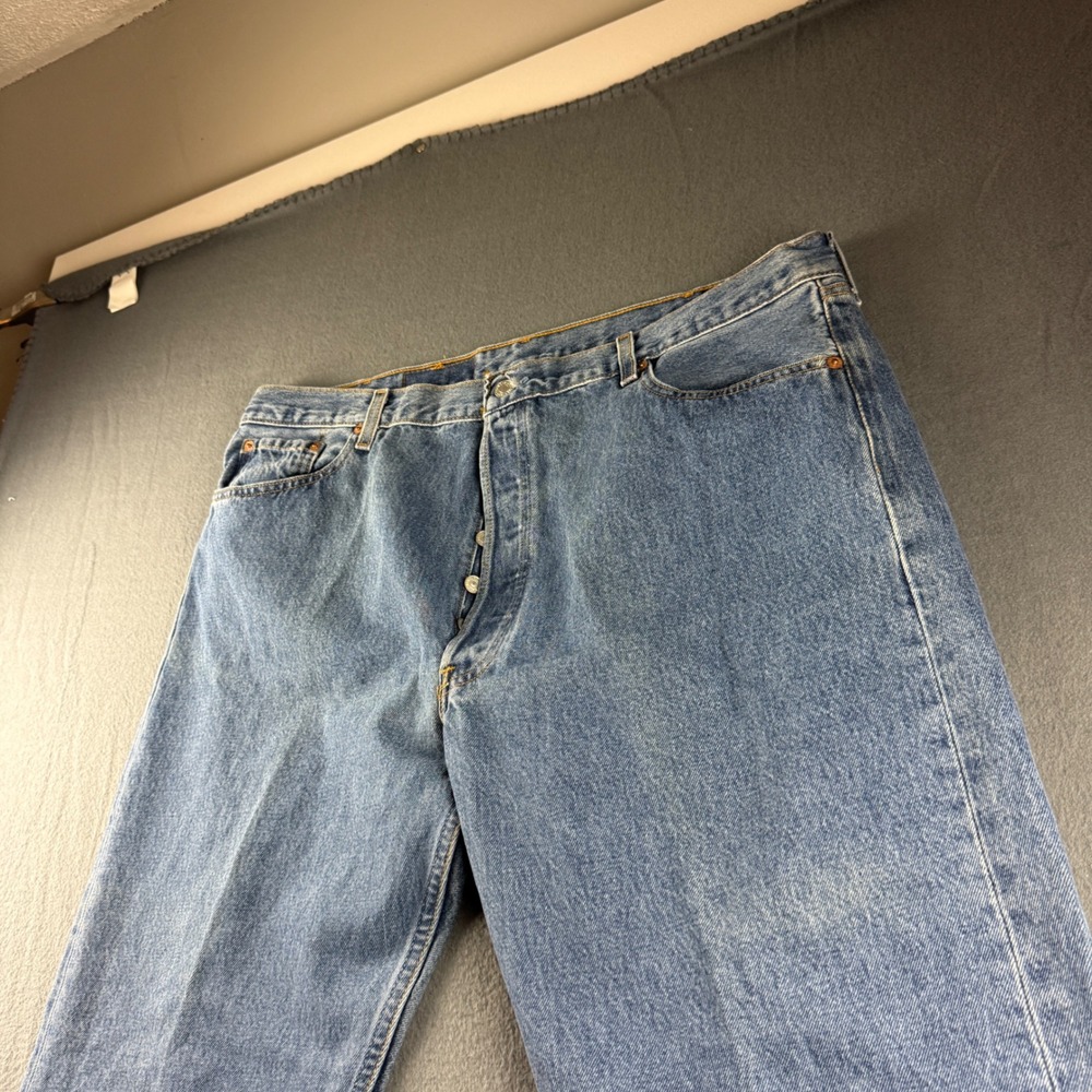 Vintage USA Levis 501 Jeans Mens 42x30 (Fits 41x28) Blue Button Fly Straight Leg